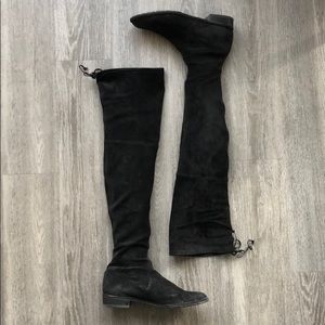 Stuart Weitzman Lowland Boots Black Suede - Size 9